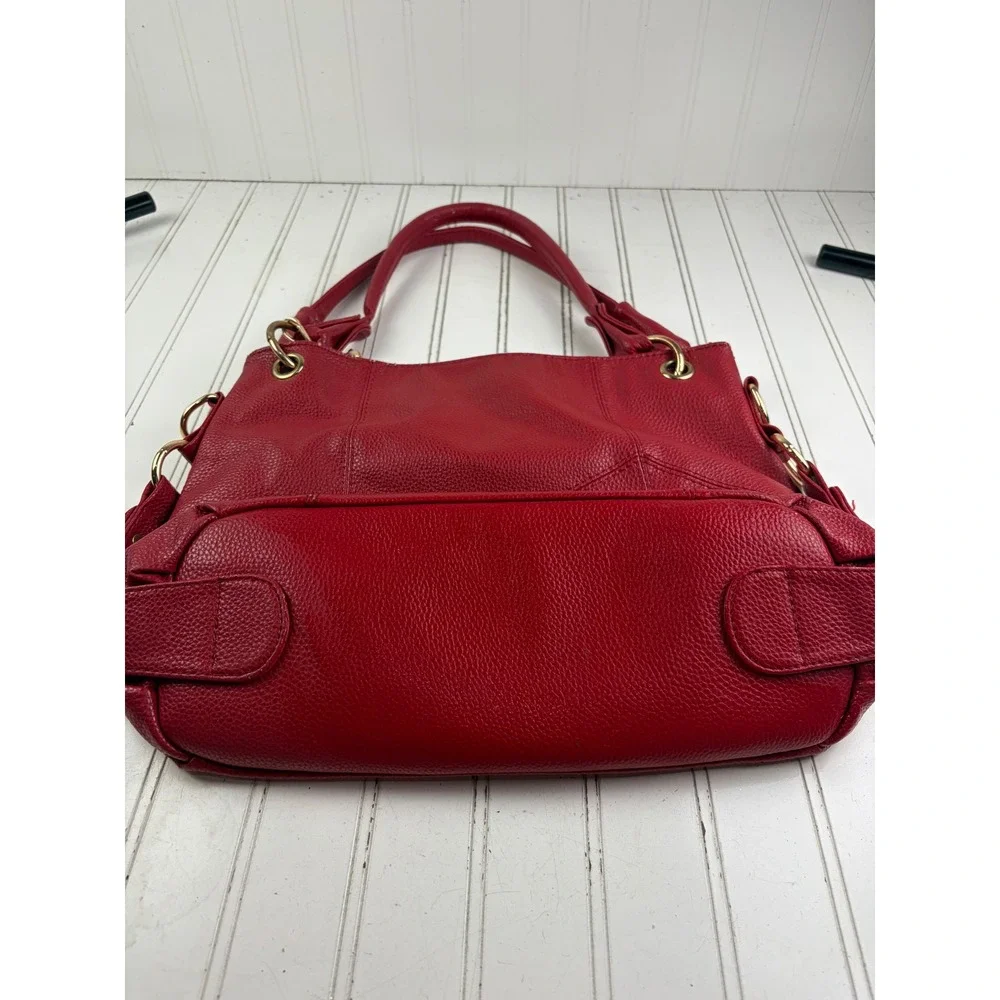 Vintage Y2K Red Pebbled Vegan Leather Hobo Slouchy Shoulder Bag Purse